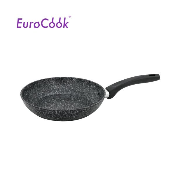 EURO COOK 鍛造鑄鋁雲石紋易潔20CM單柄煎鍋 - 黑色雲石紋