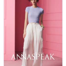 ANNASPEAK -  CREW NECK KNIT ULTRA SHORT SLEEVE TOP BLOUSE
