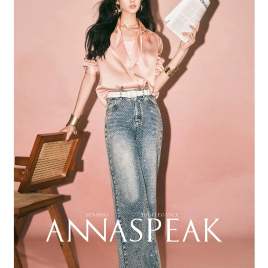 ANNASPEAK - SATIN DAGGER COLLAR LONG SLEEVE SHIRT BLOUSES