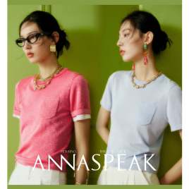 ANNASPEAK - ROUND-NECK SHORT-SLEEVED KNIT TOP