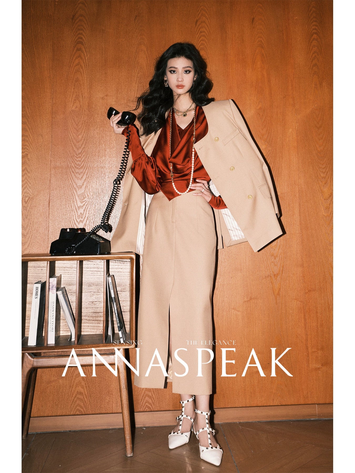 ANNASPEAK - DRAPED SATIN BLOUSE